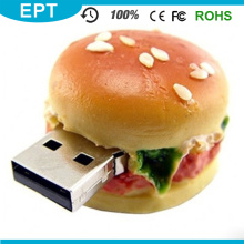 Forma de hambúrguer de comida de pvc usb pen drive flash (tg030)